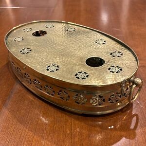 🫖 Antique Solid Brass Middle Eastern Double Teapot or Food Warmer